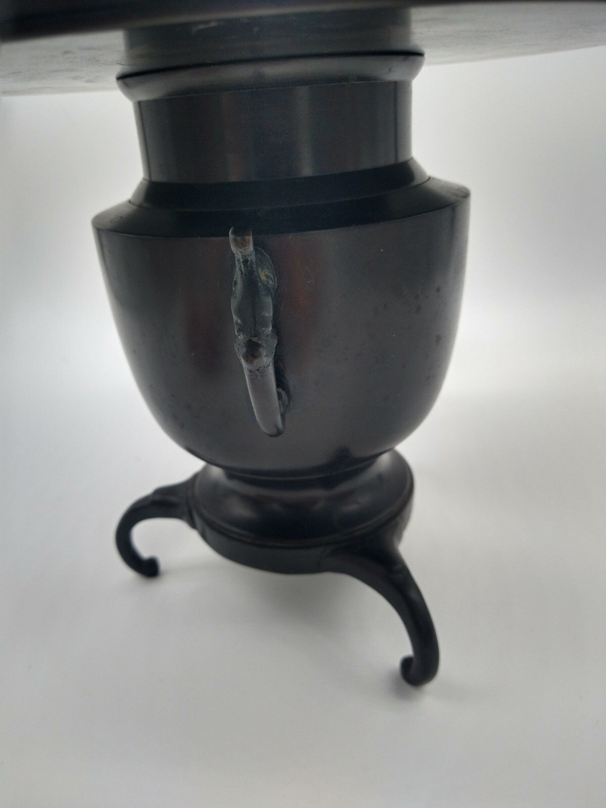 Antique Japanese Bronze Usabata Flower Arranging Vessel, Black