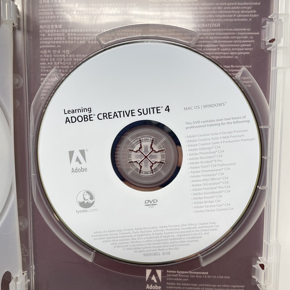Adobe Indesign CS4 Software For Mac OS With Adobe Creative Suite 4 Learning Disc