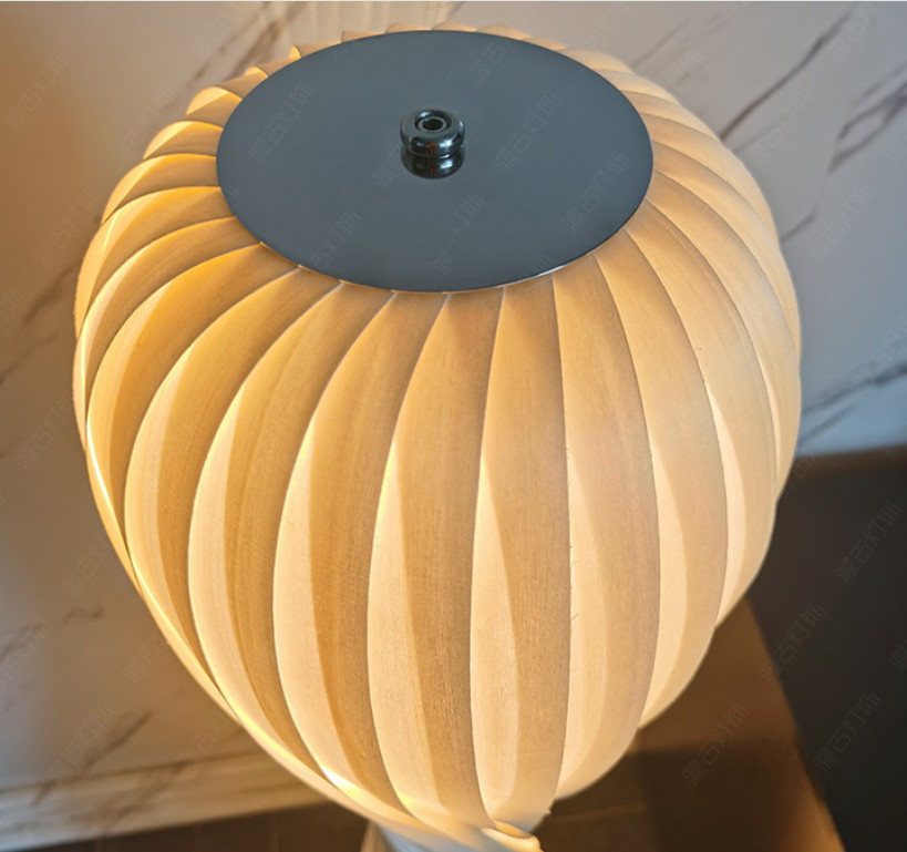 Japanese Wabi Sabi Wood Twist Floor Lamp Antique Art Light Pendant Home Fixture