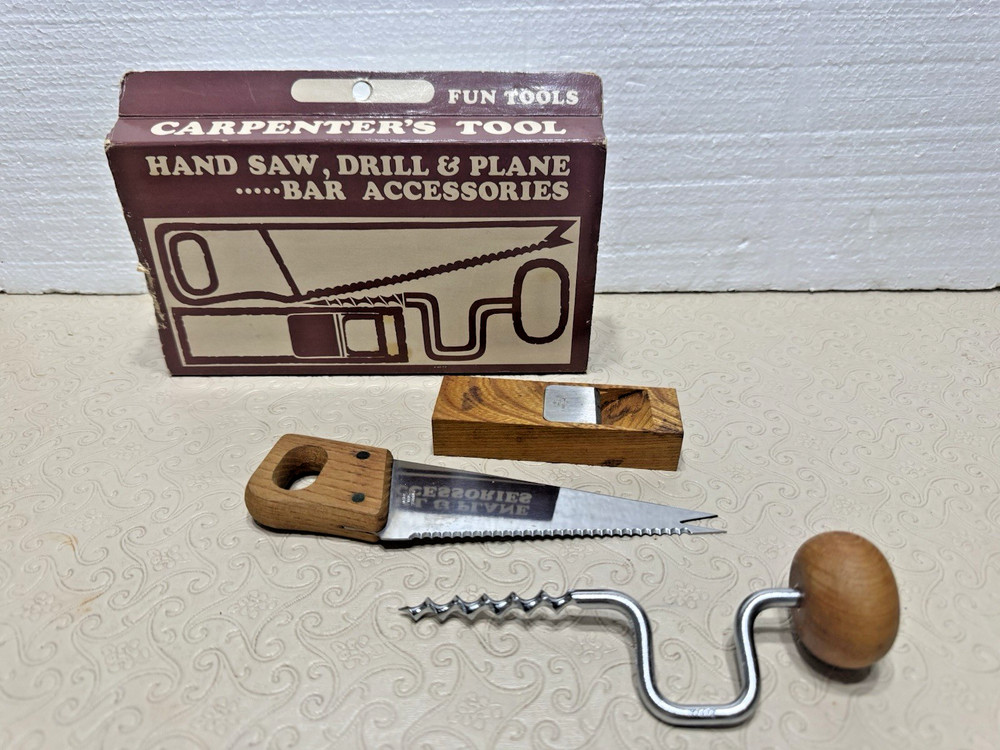 CARPENTER TOOLS BAR ACCESSORIES SET Vintage MCM (D8)