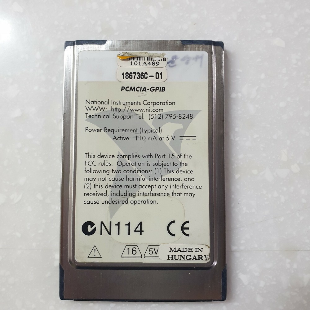 " Tested " National Instruments PCMCIA-GPIB Interface Card 186736C-01