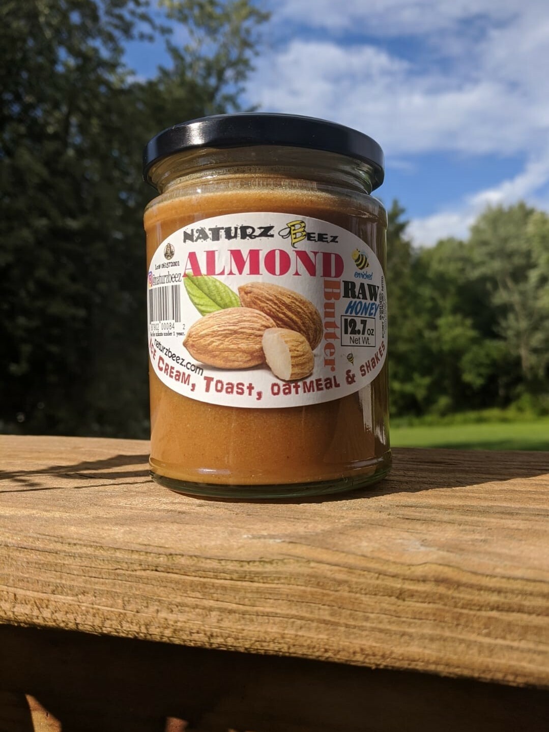 RAW HONEY w/ ALMOND BUTTER 12.7oz / 360g YUMMY!!!