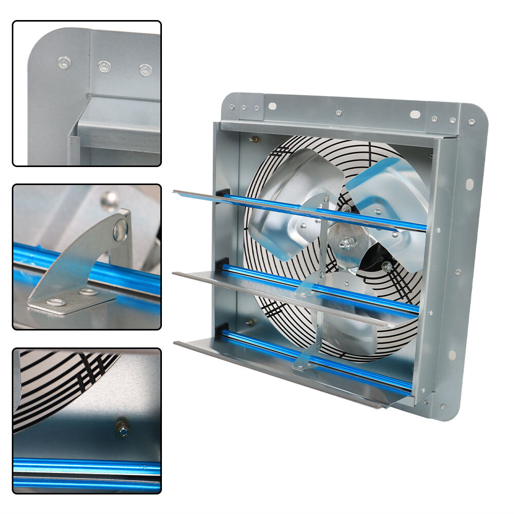 940CFM 12" Wall Mounted Shutter Exhaust Fan Aluminum High Speed With Controller