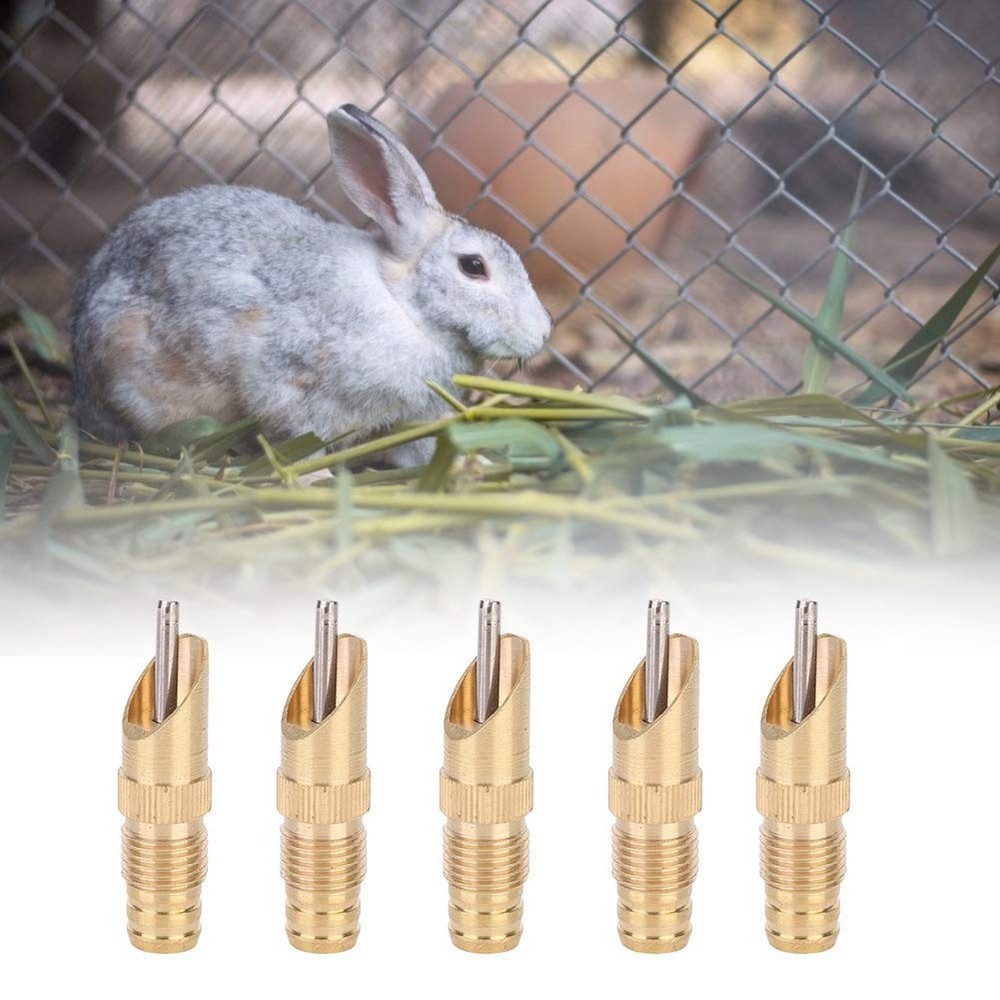 AUNMAS 10Pcs Rabbit Drinker Nipple Waterer Set Automatic 360 Degree Stainless...