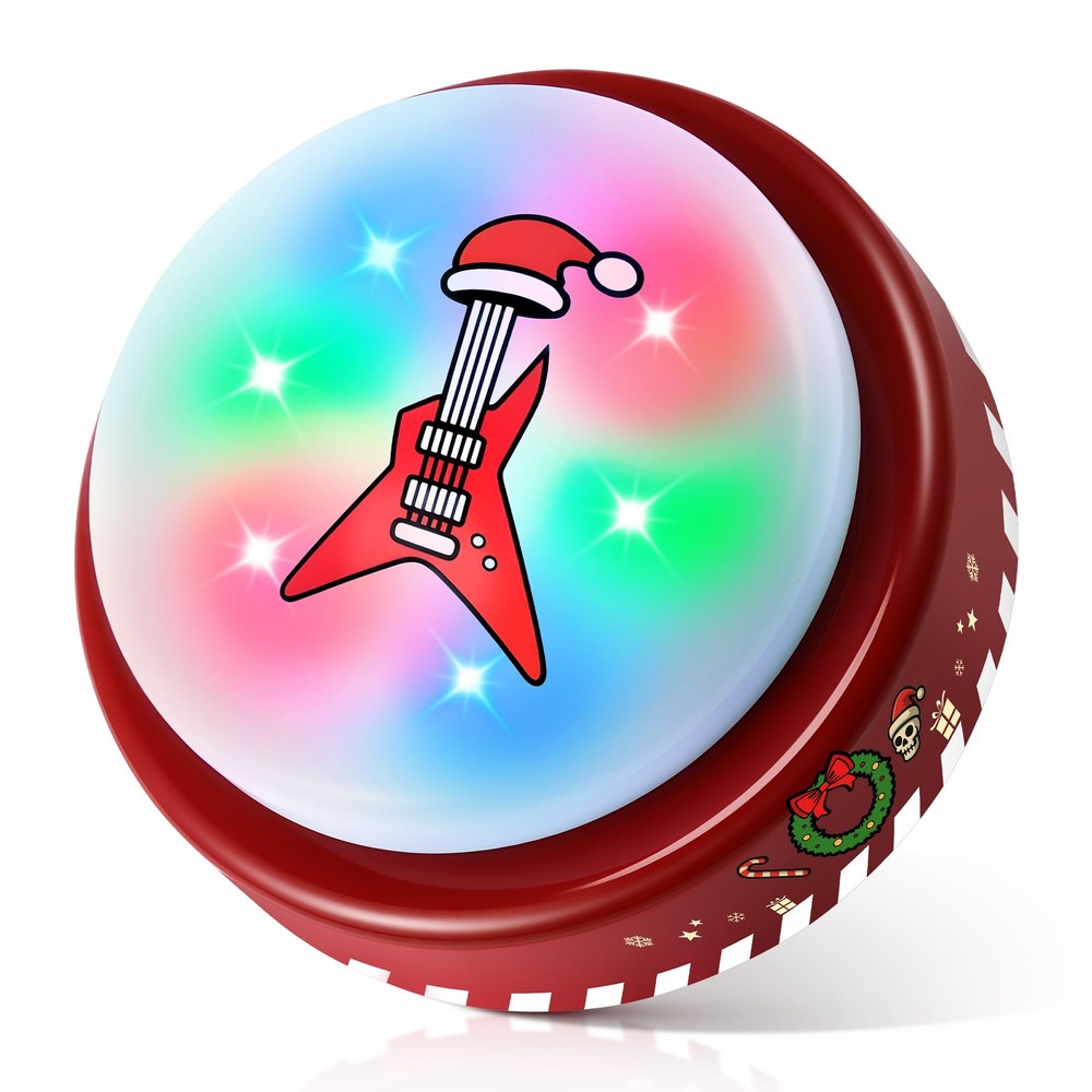 Feekoon 1 Pack Dance Party Button, Plays 10 EDM Tracks, 30 Second Light Up Da...