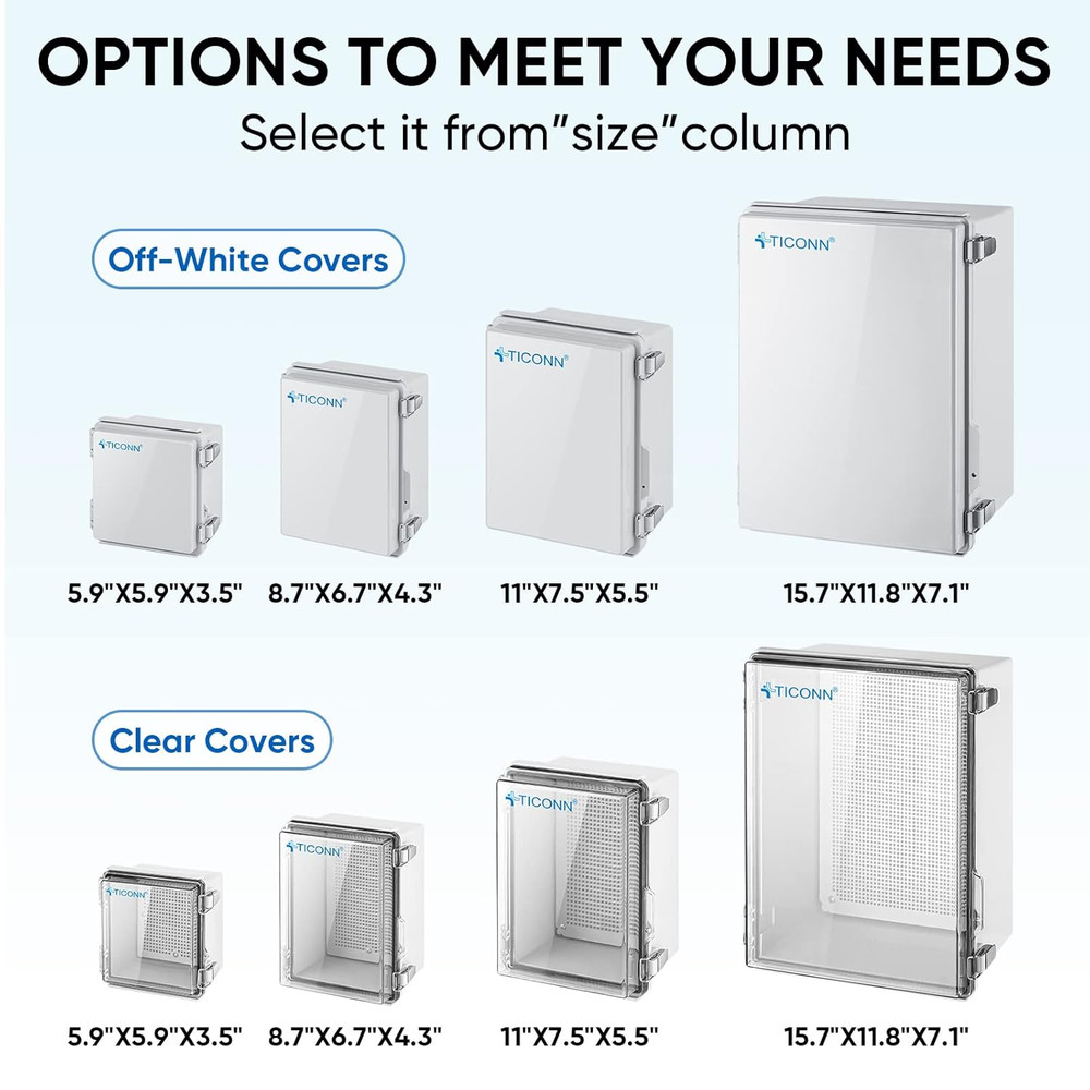 Outdoor Electrical Box Waterproof, Junction Box IP67 ABS Plastic Enclosure with