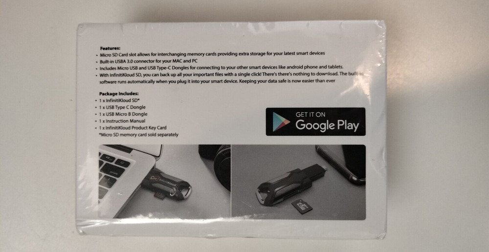 NEW SEALED InfinitiKloud SD USB & Micro Powered Backup Drive 3.0 for MAC and PC.