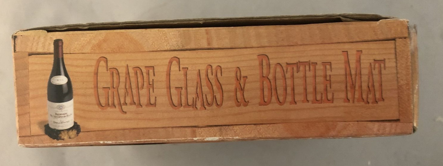 Miko Grape Glass & Bottle Mat/Coaster NEW