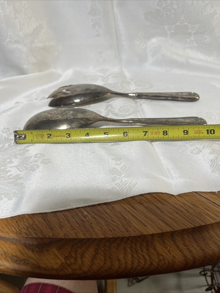 Vintage Silver Plated Salad Fork Spoon Set