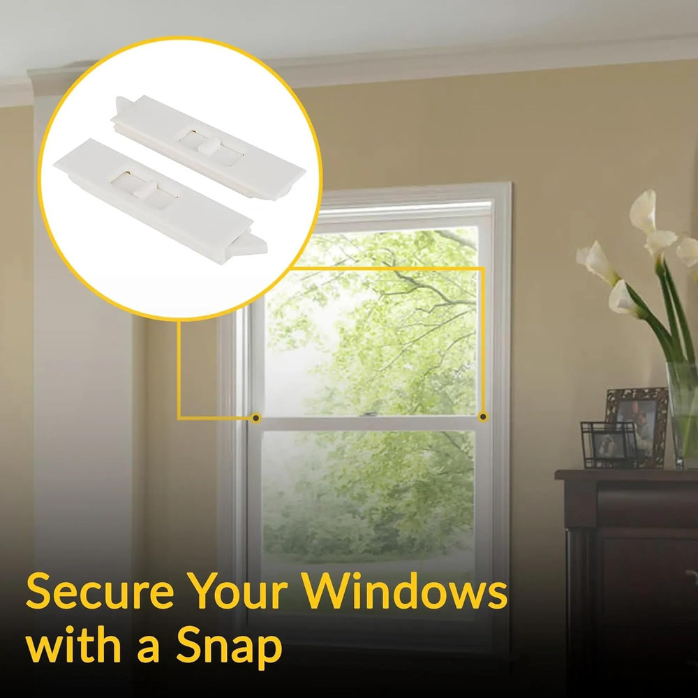 White Snap-In Tilt Latch Set, Left and Right Pair, Spring-Loaded Design