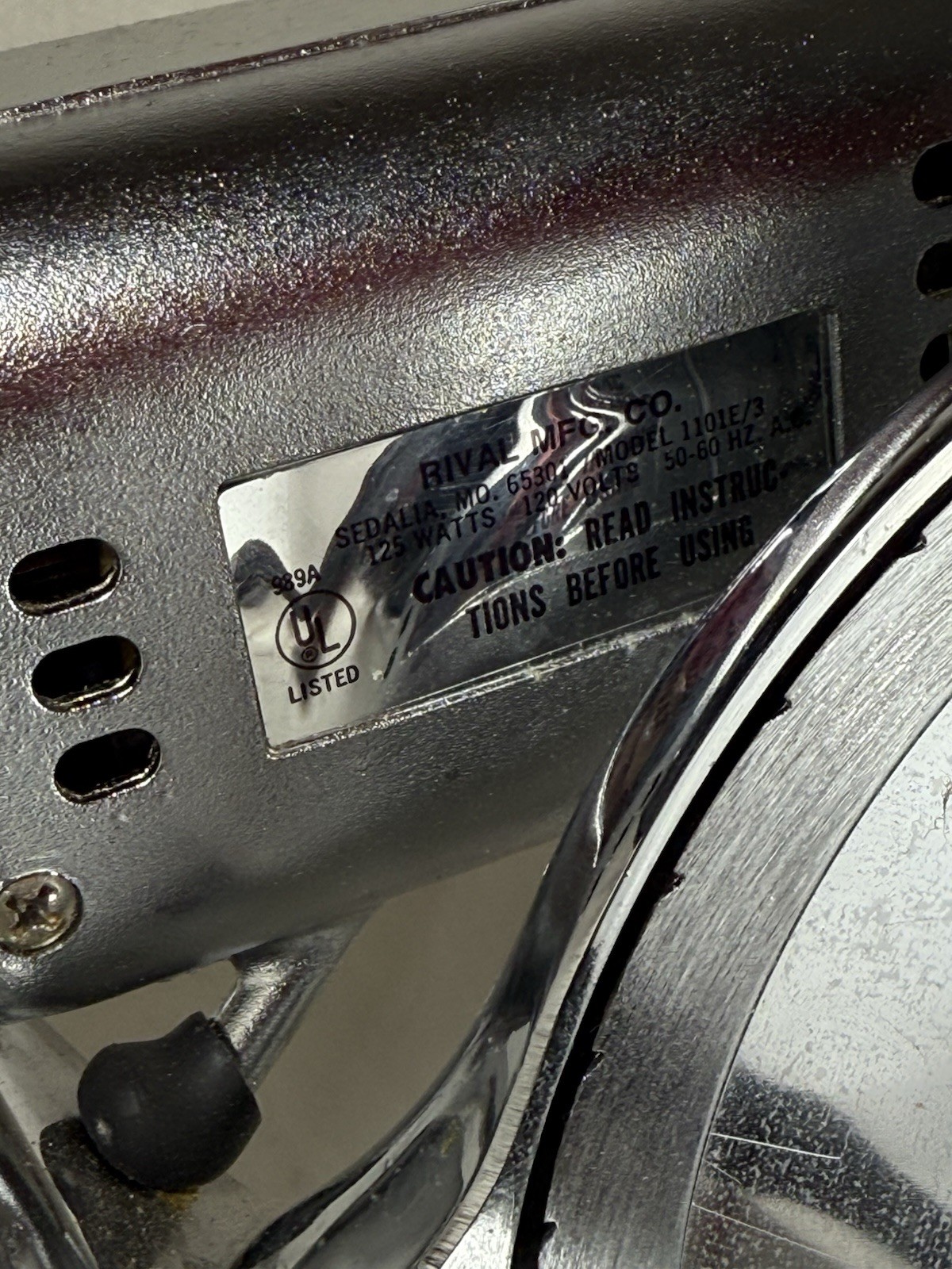 Rival Electric Chrome Food Slicer Model 65301 110IE/3 - Deli Meat Cutter Tested