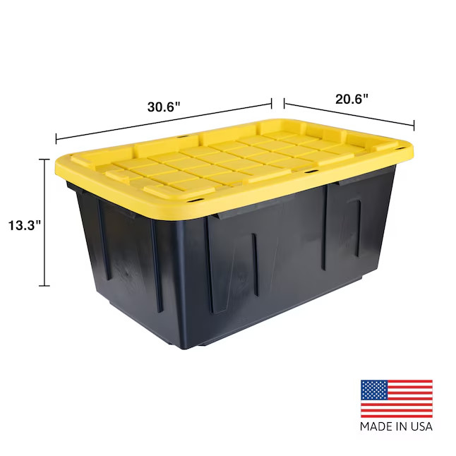 Project Source Commander 27-Gal Stackable Storage Tote, 4-Pack
