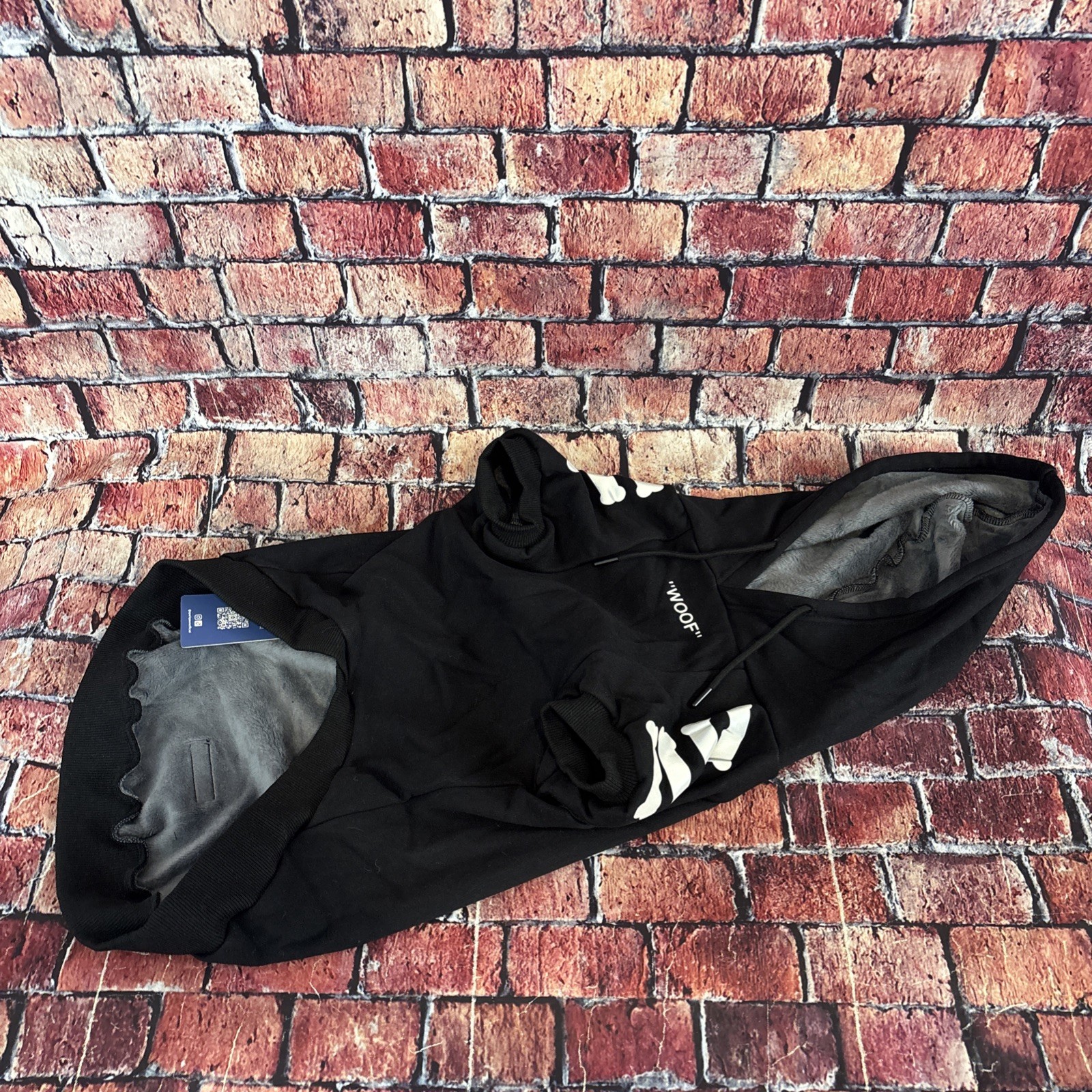 Spark Paws "WOOF" Dog Hoodie - Black & Reflective 3XL