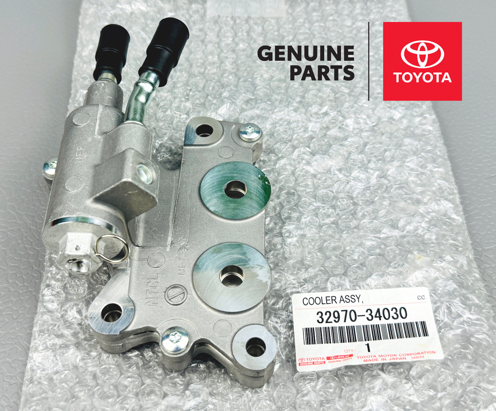 32970-34030 GENUINE TOYOTA COOLER ASSY, TRANSMISSION OIL W/THERMOSTAT 3297034030