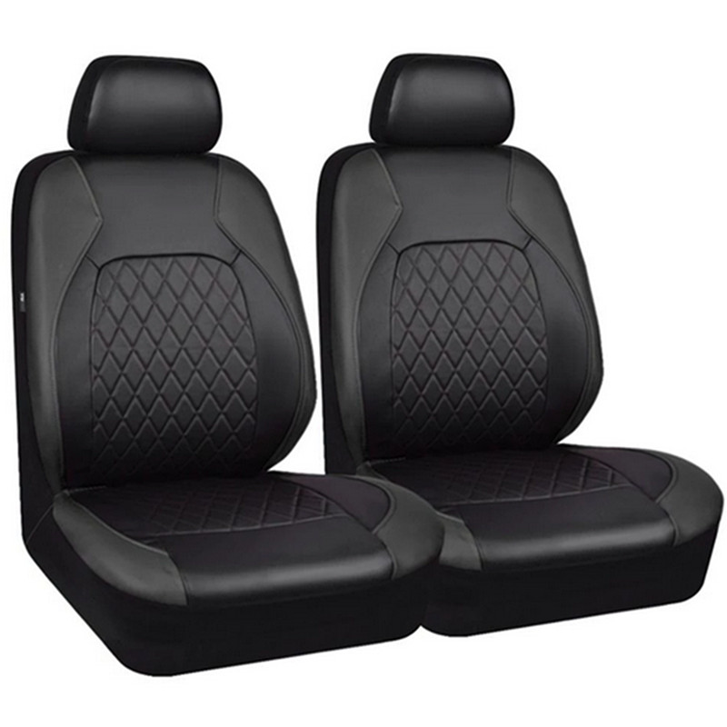 2 Front Car Seat Covers Full-surround Protector PU Leather Waterproof Accessory