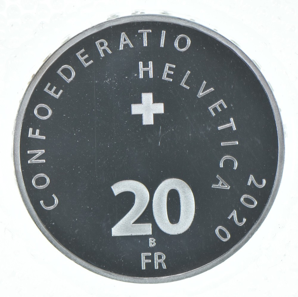 2020 Switzerland 20 Francs Silver Roger Federer