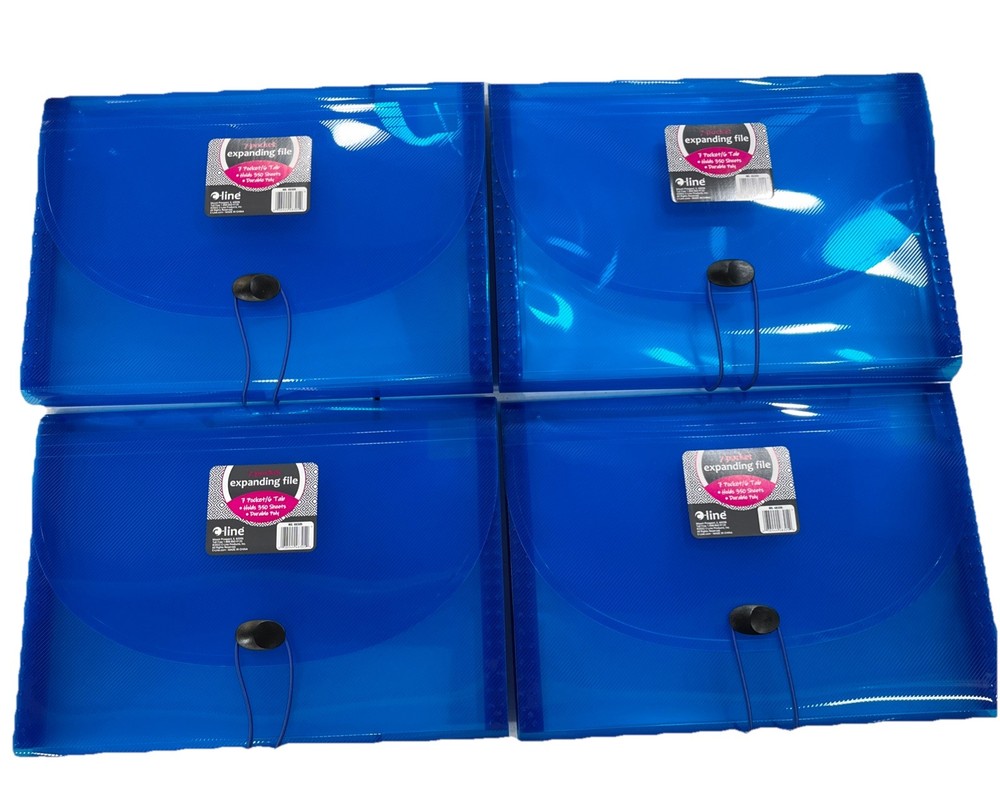 C-line Expanding Files - 7 Pockets/6 Tab’s Holds 350 Sheets (4 Pack)