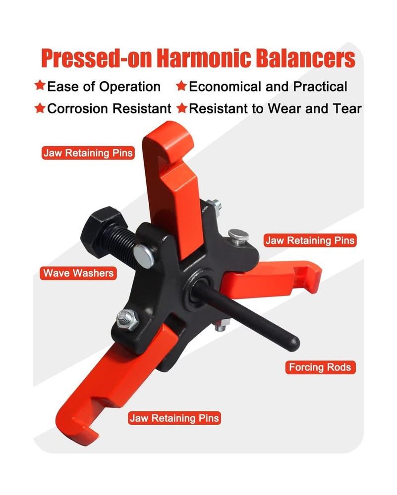 Harmonic Balancer Puller with Adjustable 3-Jaw Puller Kit, Forcing ... Fast Ship