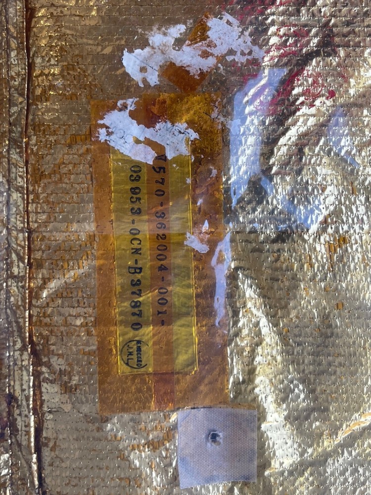 SPACE SHUTTLE PROGRAM OBSOLETE STAMPED SCRAP LARGE 16 x 22 KAPTON TCS BLANKET