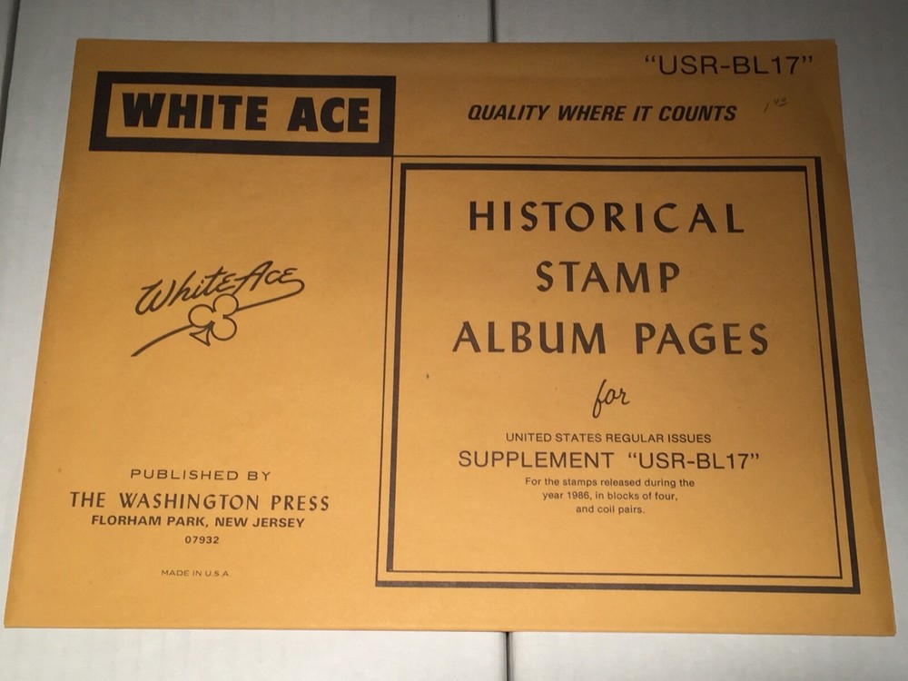 New Package White Ace Pages Regular Issues 1986 Blocks of 4,Coil Pairs USR-BL17