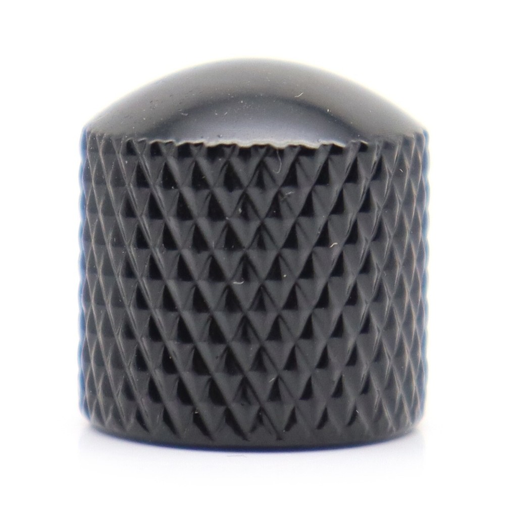 2x Metal Bass Knobs Guitar Knobs 18-spline Pots Push-in Control Knobs Black