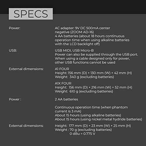 ZOOM A1X FOUR Acoustic Multi-Effects Processor