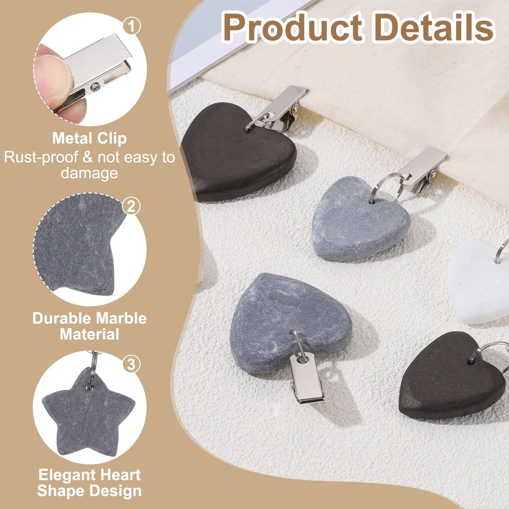 4Pcs Tablecloth Weights, Star Shape Tablecloth Pendant 4x4cm, Gray