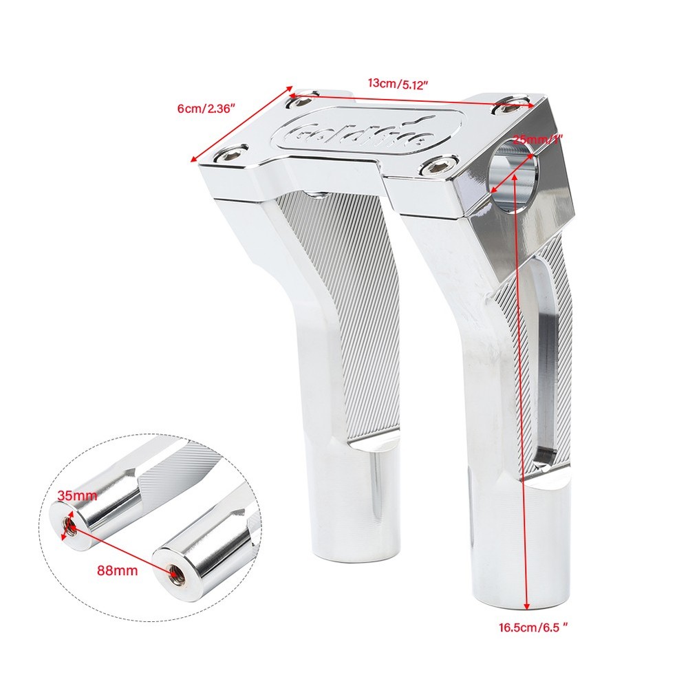 6" Pullback Handlebar Risers Clamp Chrome Fits for Harley 1" Handlebar