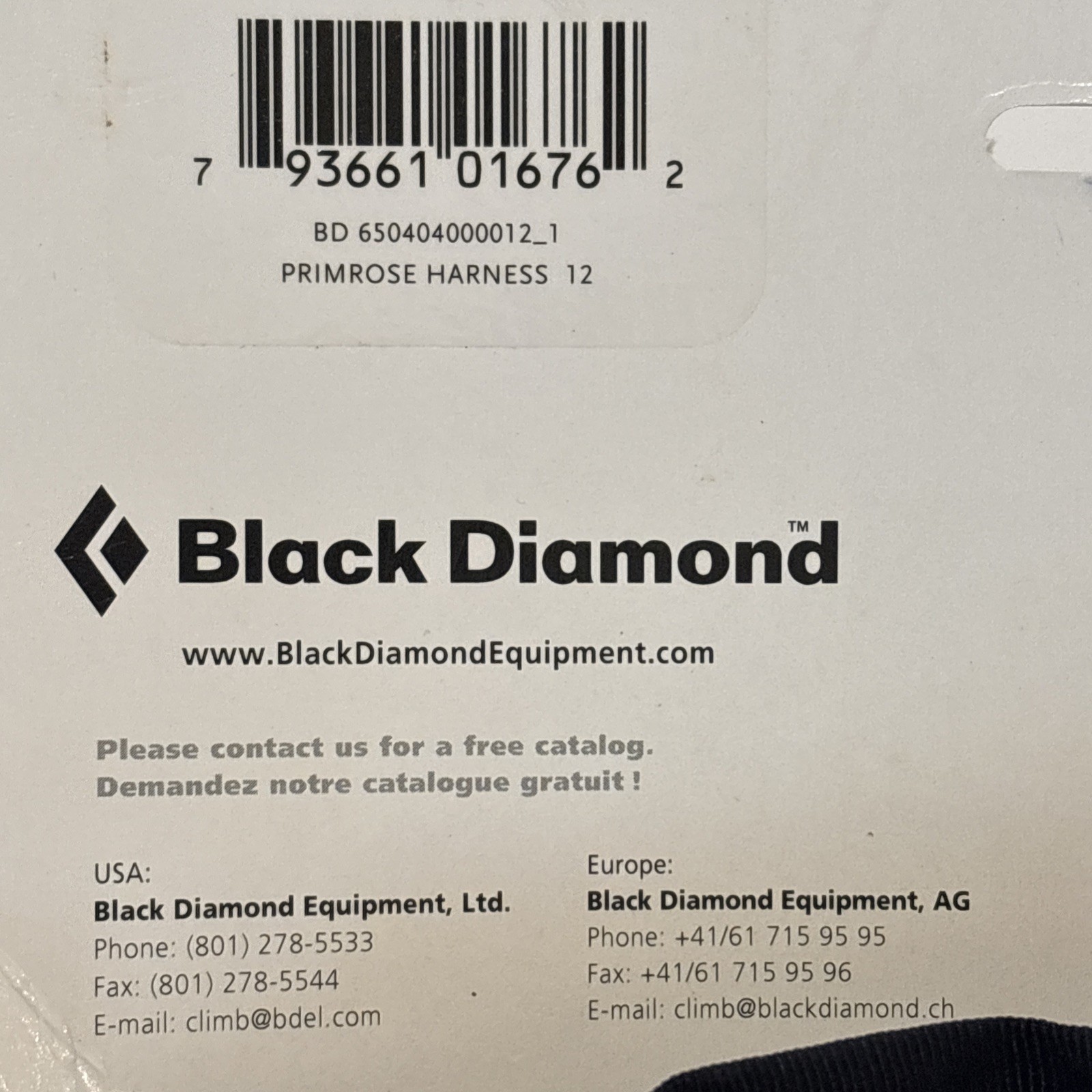 Women's Black Diamond Primrose All Around Climbing Harness Size 12 Blue Gray