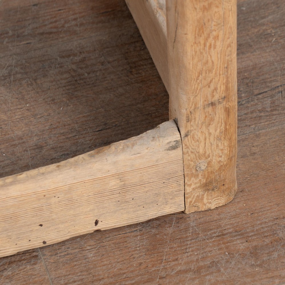19th Century Rustic Pine Side Table with Single Drawer