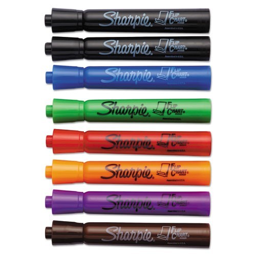 Sharpie 22480 Flip Chart Marker, Broad Bullet Tip, Assorted Colors, 8/Set