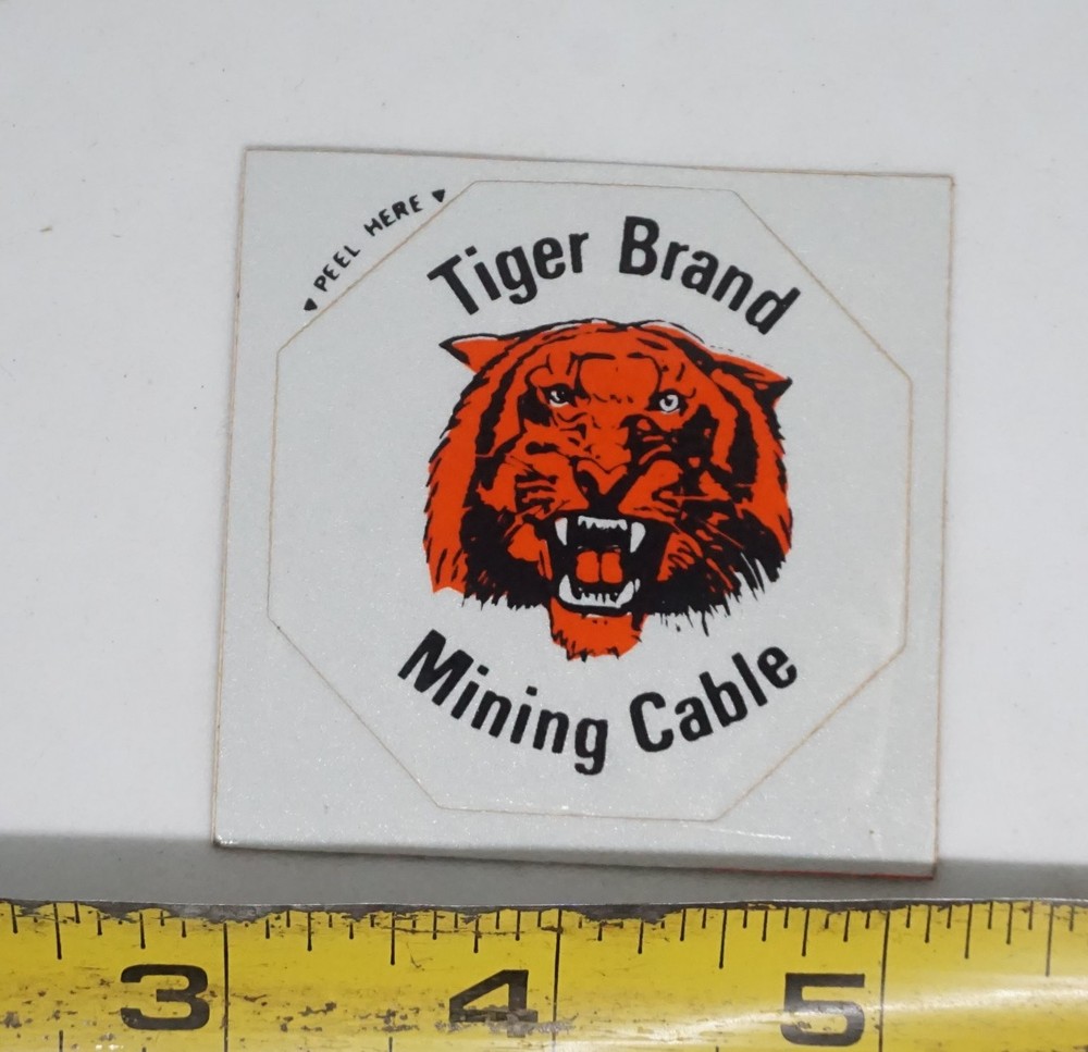 Tiger Brand Decal Sticker Mining Cable Octagonal Logo Reflective
