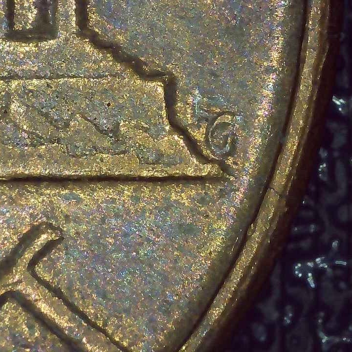 1979 D Lincoln Penny error repunched mintmark, misaligned die