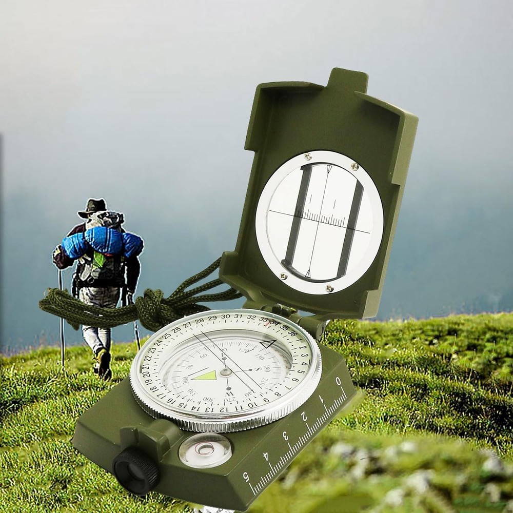 Lightweight Survival Compass with Lensatic Function - Ideal for Night Navigation