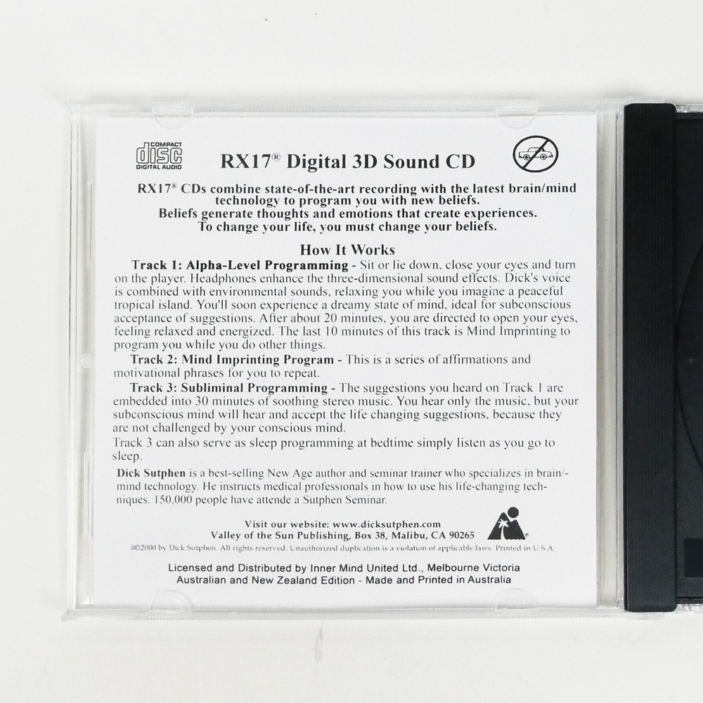 LOVE MYSELF Self Esteem Programming Hypnosis CD Dick Sutphen Guided Imagery