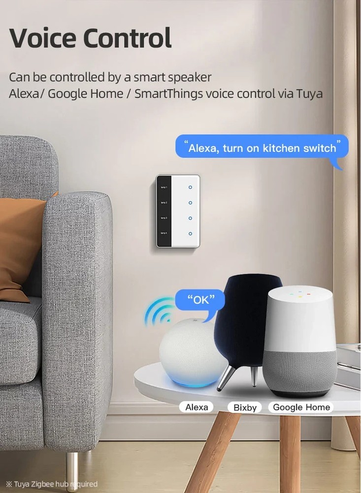 ZigBee Custom DisplayName Smart Touch Light Switch/AU RCM SAA/Apple Alexa Google