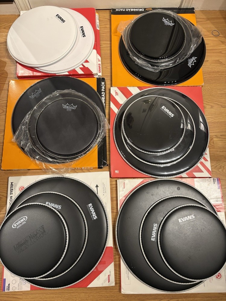 20 pieces  DRUMHEADS SET – EVANS & REMO READ DESCRIPTION