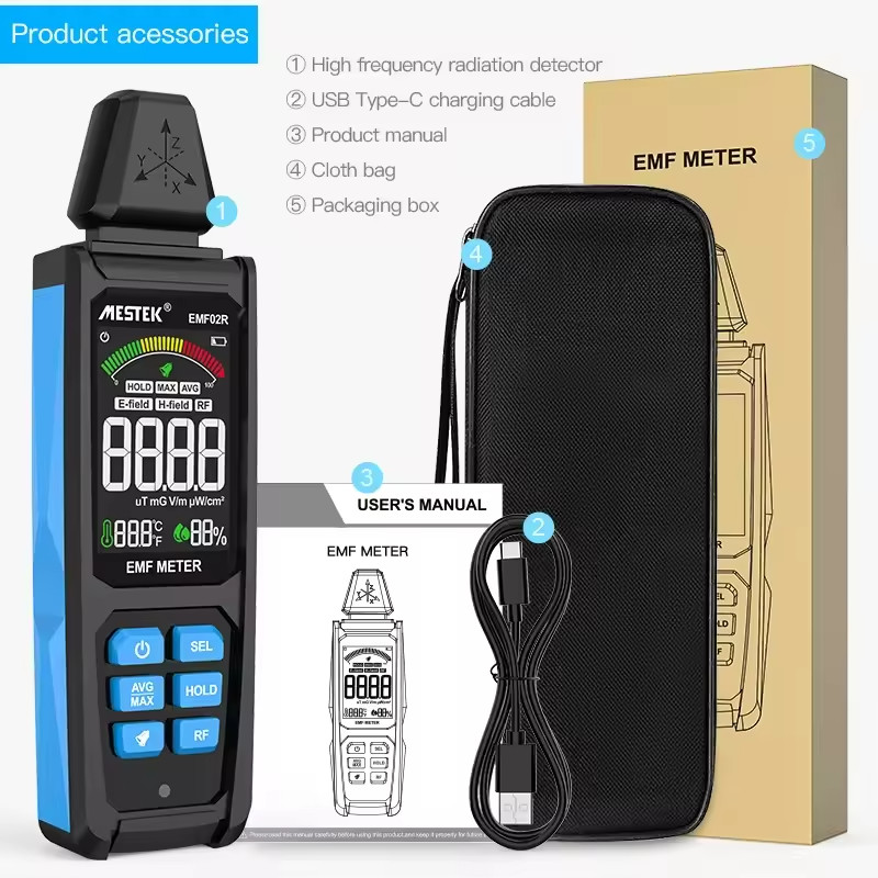 EMF Radiation Detector High Frequency Electromagnetic Field Meter