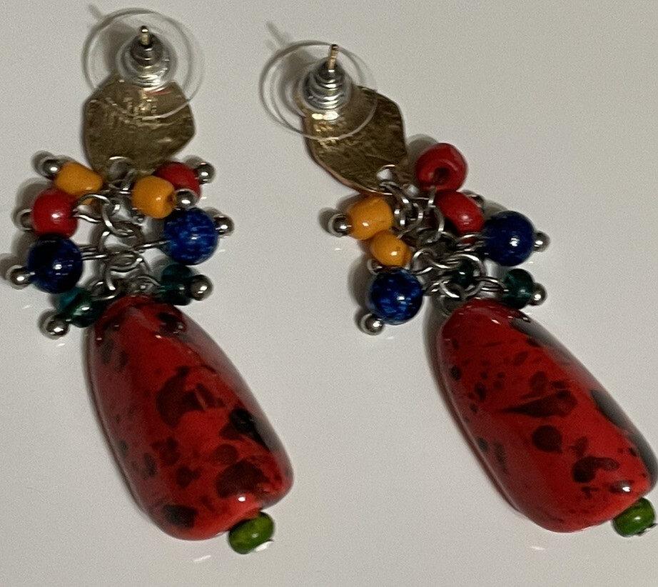 Tribal Multicolor Dangle Earrings