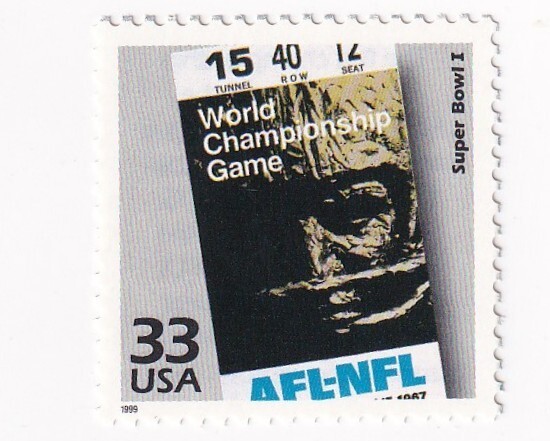 STAMP US SCOTT 3188L "Super Bowl 1" 33 CENT 1999 MNH