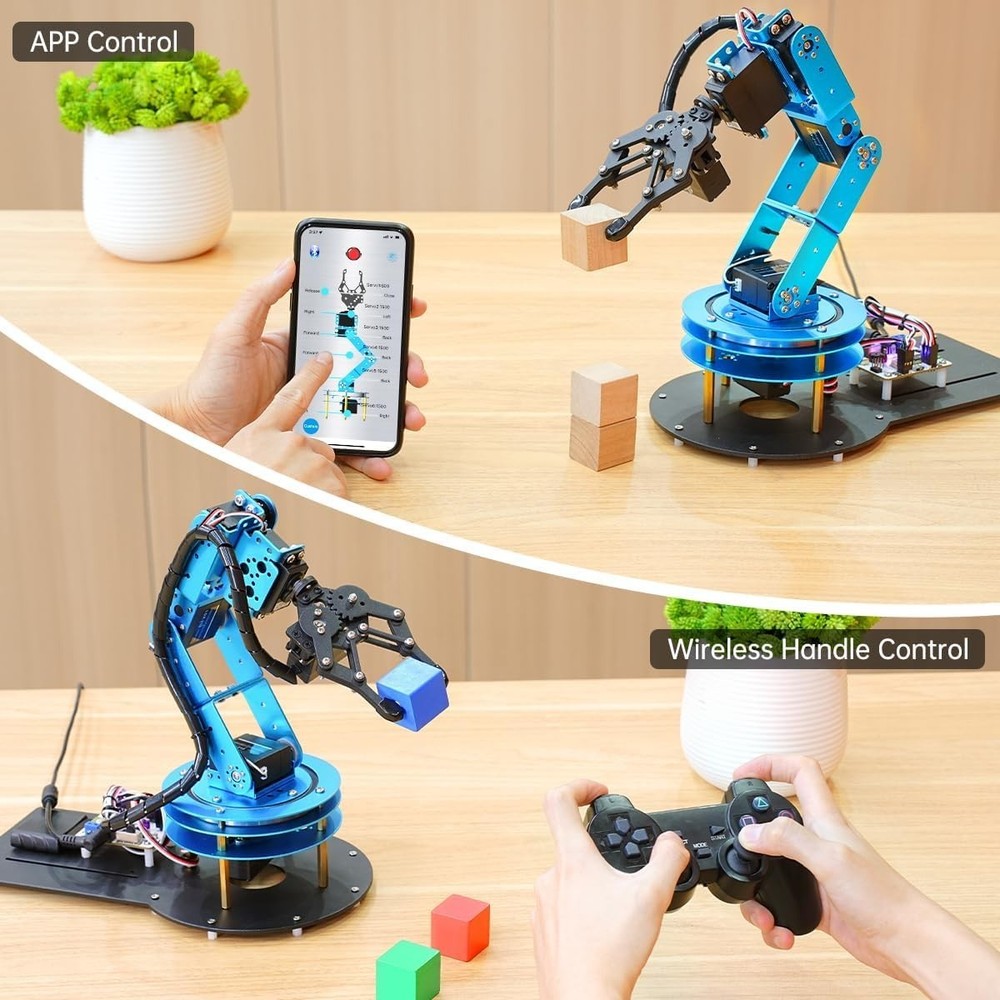 Robotic Arm with 5 Servos and Manual Control for Engineering Education Projects