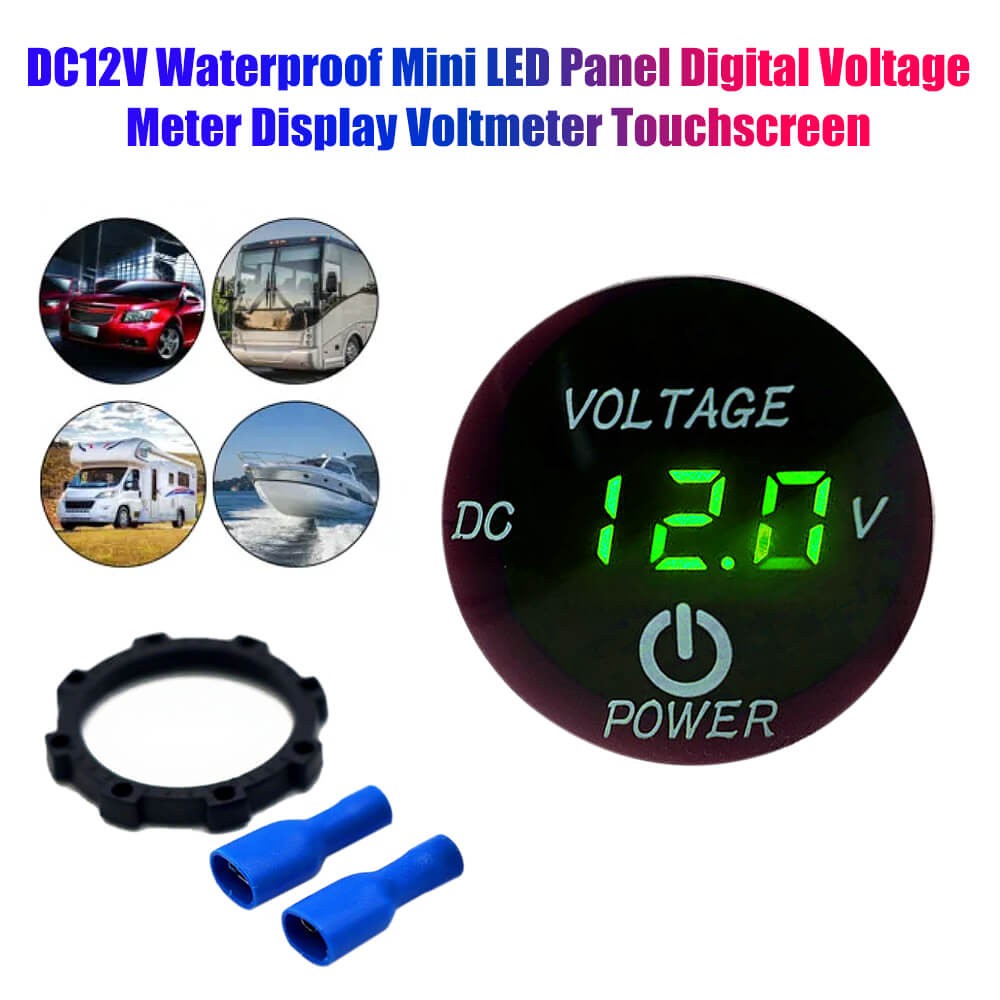DC12V Waterproof LED Panel Digital Voltage Meter Display Voltmeter Touch Screen