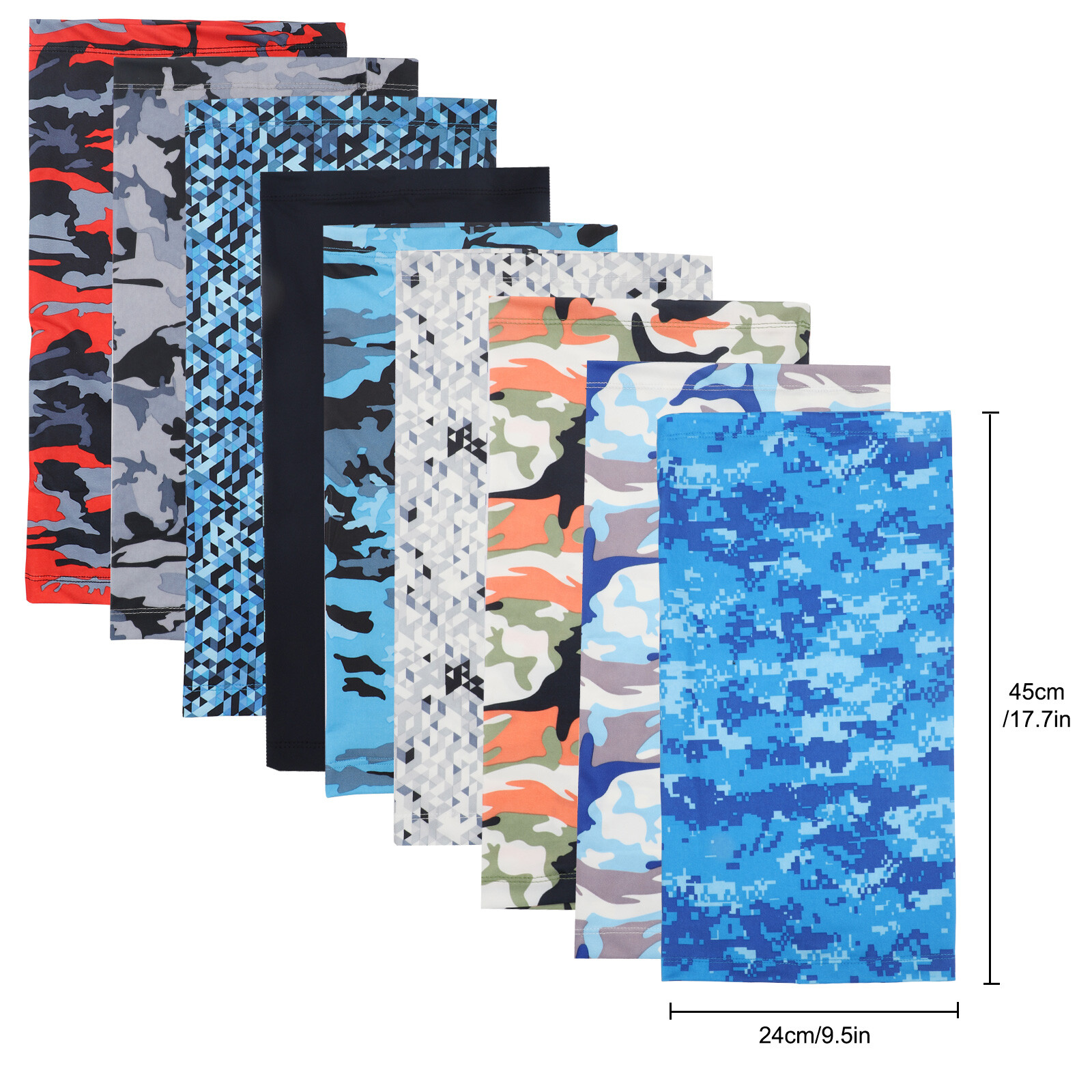 9PCS UV Neck Gaiter Scarf Cooling Face Mask Bandana Balaclava Sun & Dust Protect