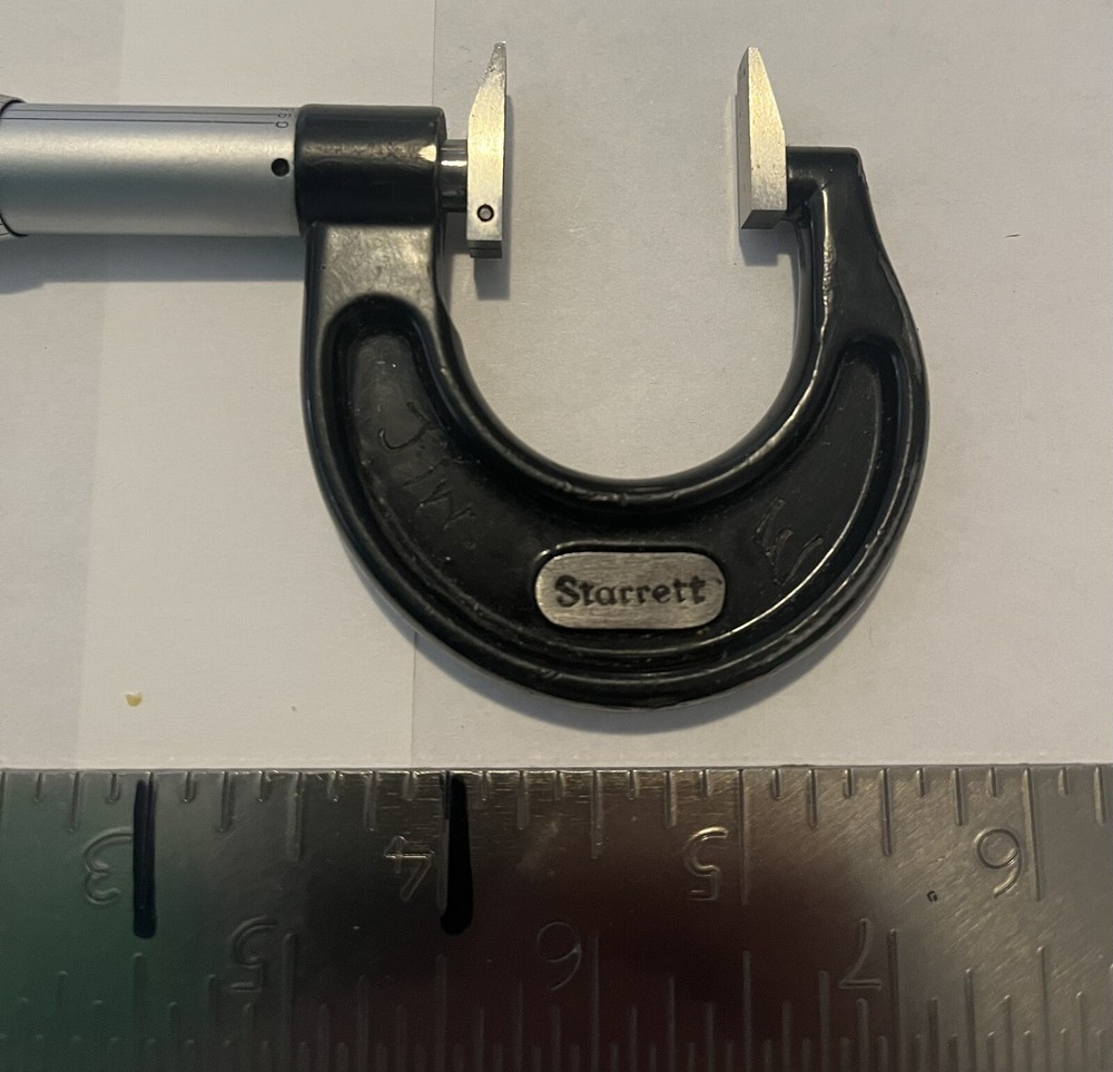 Starrett Gear Cutting Span 0-1 Micrometer Custom Made