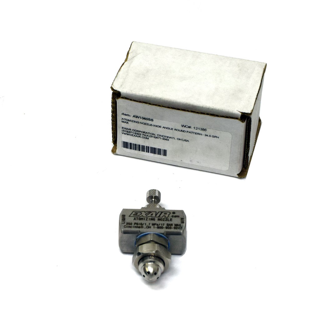 NEW Exair AW1040SS Wide Angle 24 GPH Round Pattern Atomizing Nozzle 1/4" FNPT