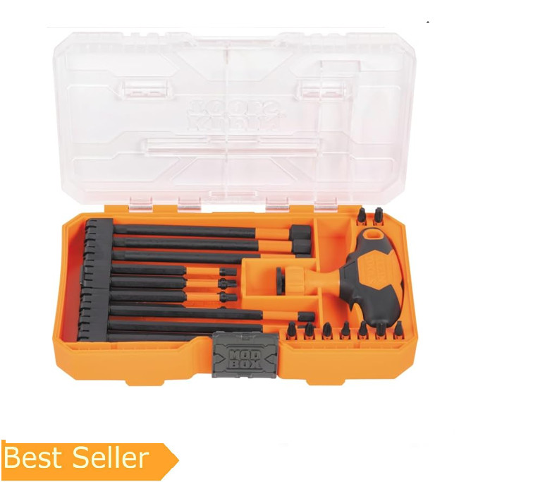 Klein Tools 33804 ProFlex Impact-Rated Interchangeable Ratcheting T-Handle Set