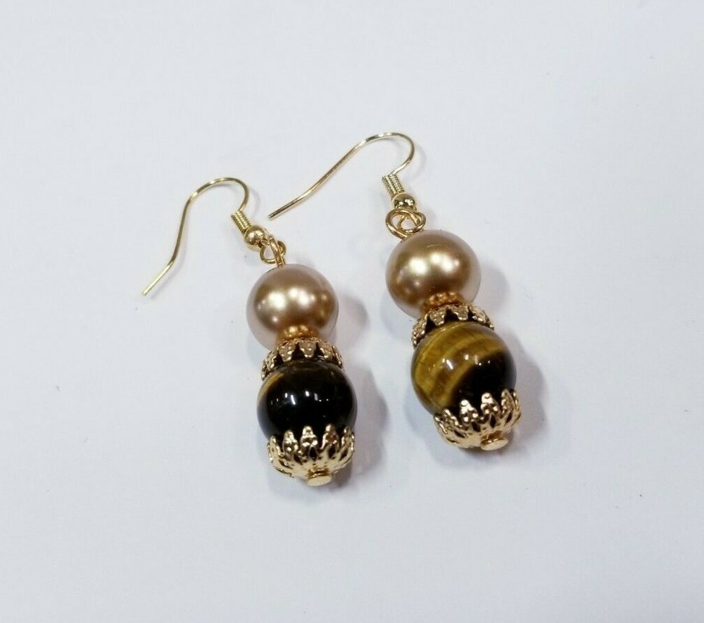 GENUINE TIGER EYE BRACELET & EARRING SET