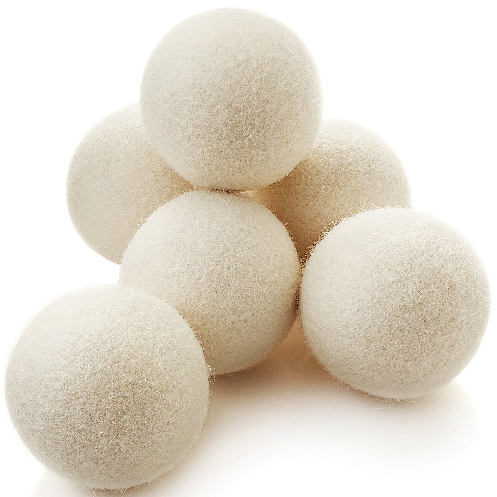6 Wool Dryer Balls XL Organic New Zealand Wool Natural Laundry Fabric Softener