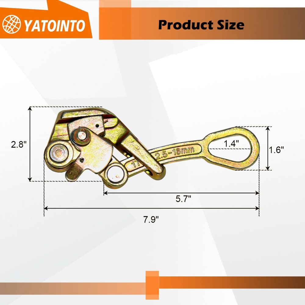 Cable Grip Steel Wire Puller 1 Ton, Cable Puller Tool for 2.5-16 mm Wire Rope