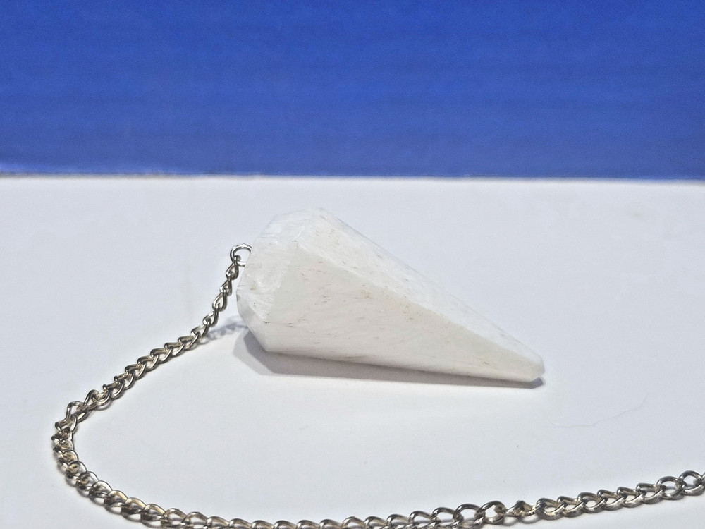 Vintage White Scolecite Pendulum for Dowsing